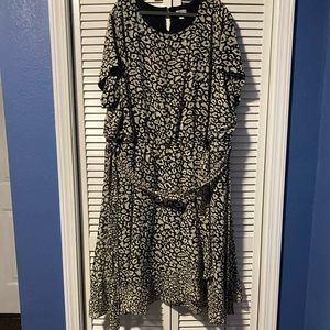 Black and white leopard dress